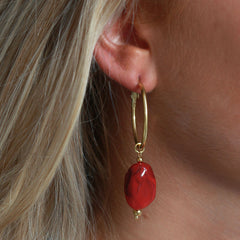 Earrings rocks burgundy