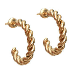 Pendientes de oro aros retorcidos