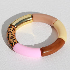 Penne bracelet pink leopard