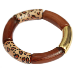 Brazalete penne leopardo marrón claro