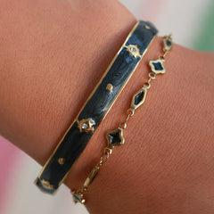 Gouden bangle stars black