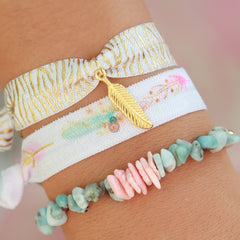 Bracelet coral stone gold