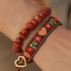 Gewebtes Armband Blumen gypsy