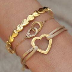 Golden bangle hearts