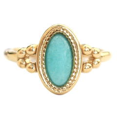 Golden ring oval turquoise