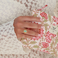 Golden ring oval turquoise