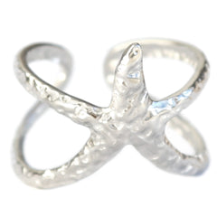 Silver starfish ring