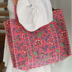Blockprint shoulder bag pink