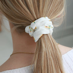 Scrunchie sunflower white