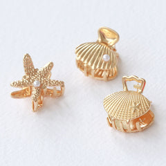 Set haarklemmen schelpjes goud