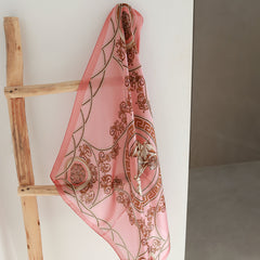 Satin-Bandana-Schal, Rosenbarock