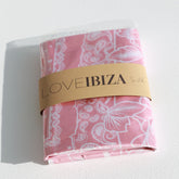 Rosenfarbener Satin-Bandana-Schal