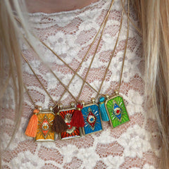 Goldketten Tableau blau