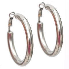 Silver hoops medium