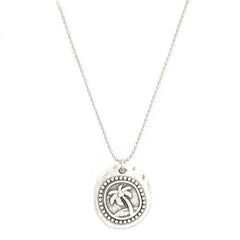 Silver necklace palm