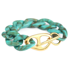 Bracelet azur marble chain gold