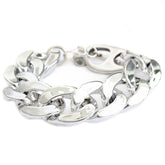 Brazalete cadena grande plata