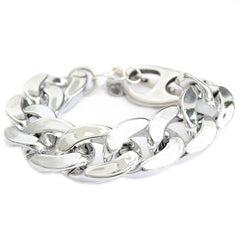 Brazalete cadena grande plata