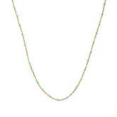 Goldene Kette little chain turquoise
