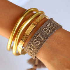 Geweven armband just be you taupe