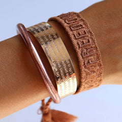 Geweven armband freedom copper