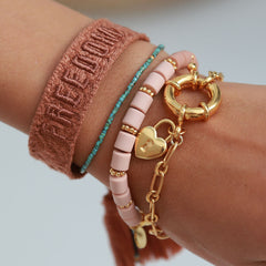 Geweven armband freedom copper