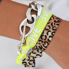 Brazalete cadena grande plata