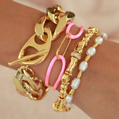 Brazalete cadena grande oro