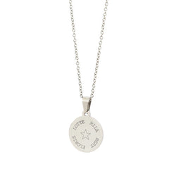 Gegraveerde ketting zilver - round names & symbol