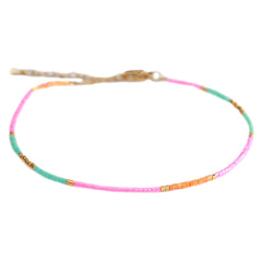 Anklet miyuki pink mint