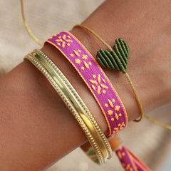 Brazalete de oro con doble punto