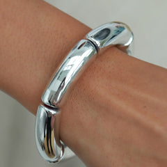 Brazalete de plata estilo penne