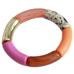 Bracelet penne splash orange pink