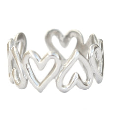 bague en argent heartbeat