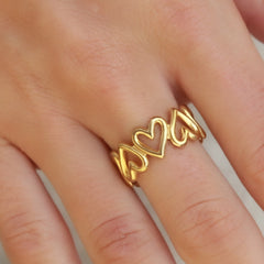 Gouden ring heartbeat