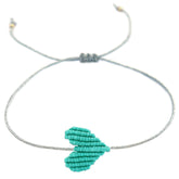 Bracelet turquoise heart silver