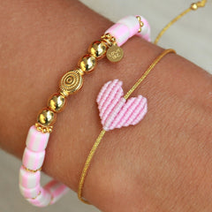 Bracelet baby pink heart