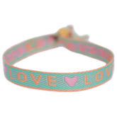 Pulsera tejida love pastel