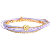 Pulsera envolvente corazón lila