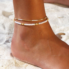 Anklet miyuki white gold
