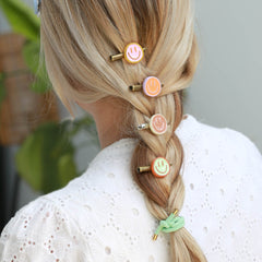 Hair clip smiley orange lilac