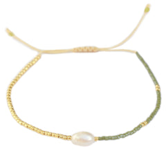 Pulsera Miyuki perla verde