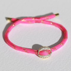 Bohnenarmband diamant leuchtendes pink