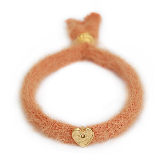 Armband fluffy abrikoos