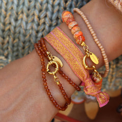 Armband Facetten wicklung Orange Granat