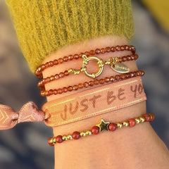 Armband Facetten wicklung Orange Granat