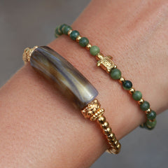 Moraira armband Stern Oliven stein