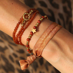 Armband Facetten wicklung Orange Granat
