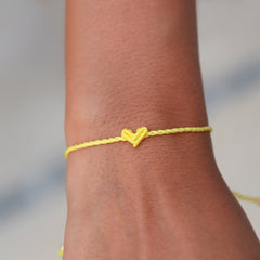 Armband hart twisted botergeel