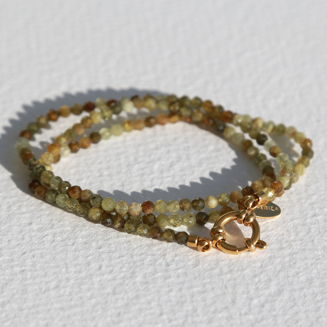 Armband Facetten wicklung Grüner Granat